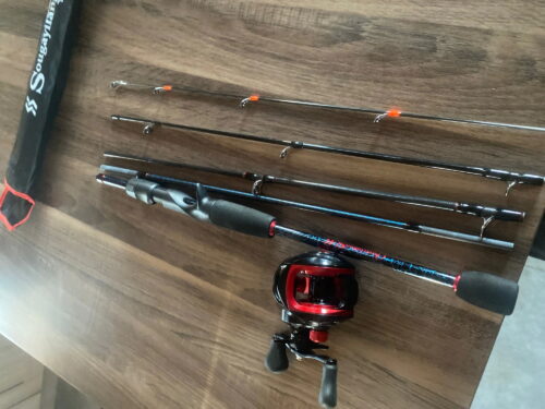 1.8-2.4m Fishing Combo Portable 5 Section Casting Rod and 17+1BB Bait Casting Reel Set photo review