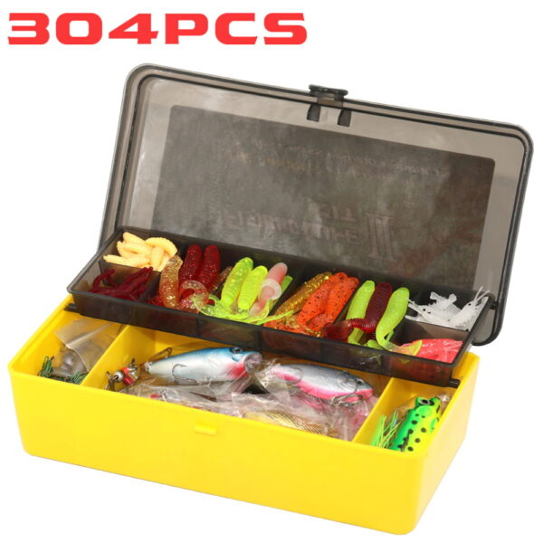 thumbnail image 2 of LUB 302-Piece Fishing Tackle Box Set – Full Loaded – Hooks, Lures, Weights, Worms 2 of 2